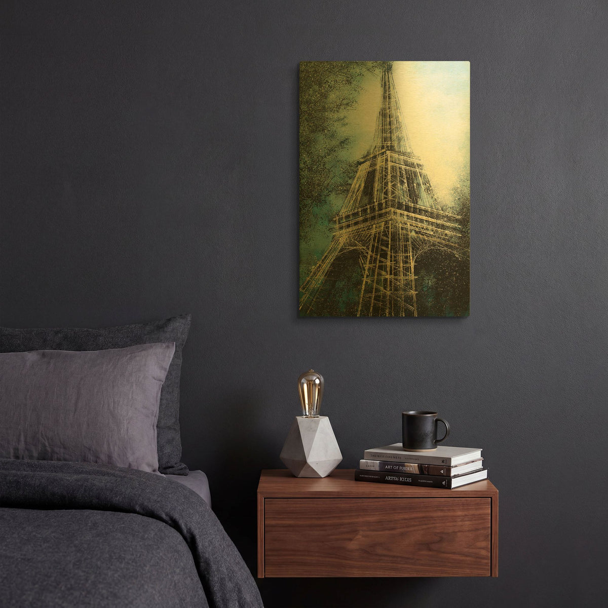 'The Eiffel Tower at Dusk' By Marc Todd Gold Metal Wall Art