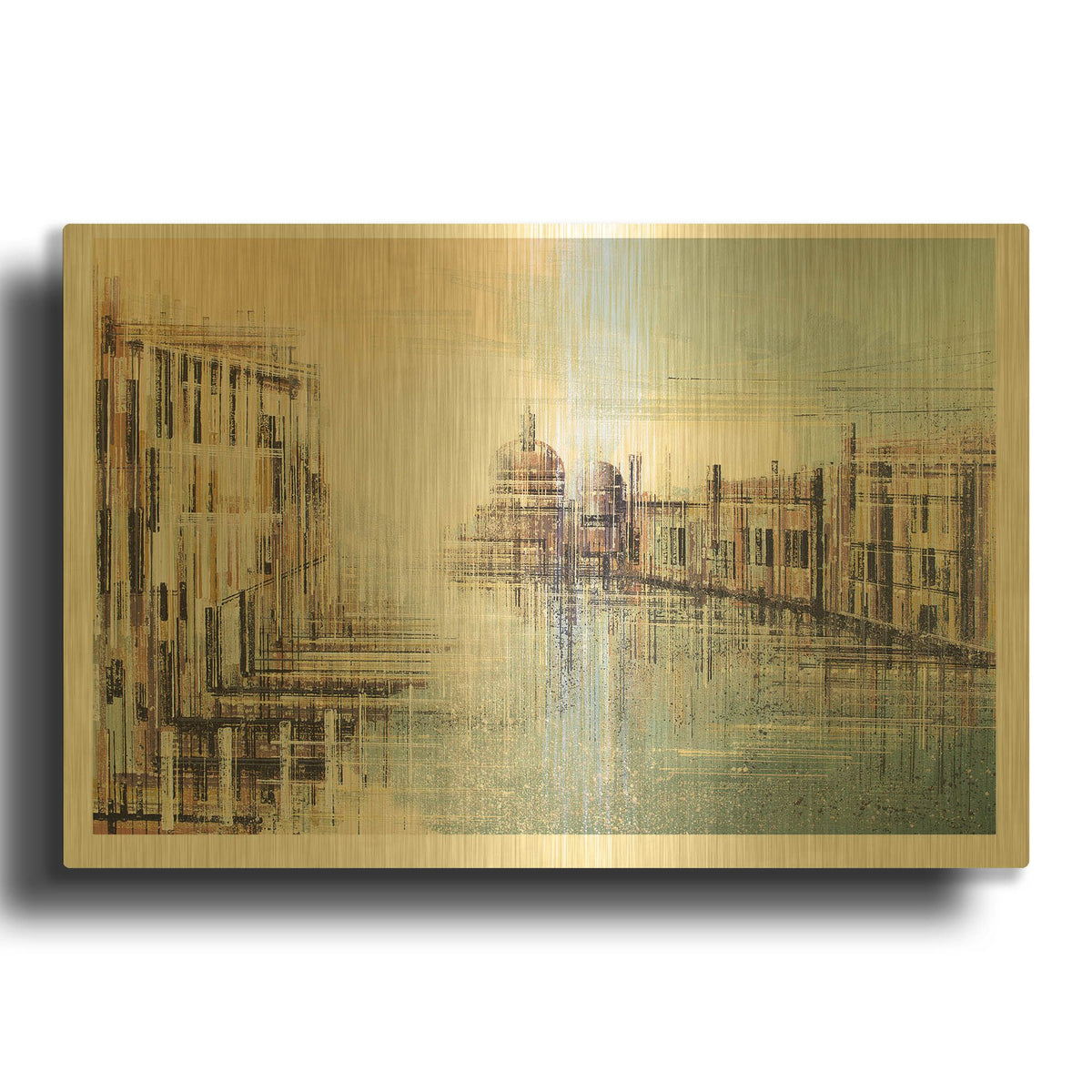 'Idellic Venice at Sunset' By Marc Todd Gold Metal Wall Art