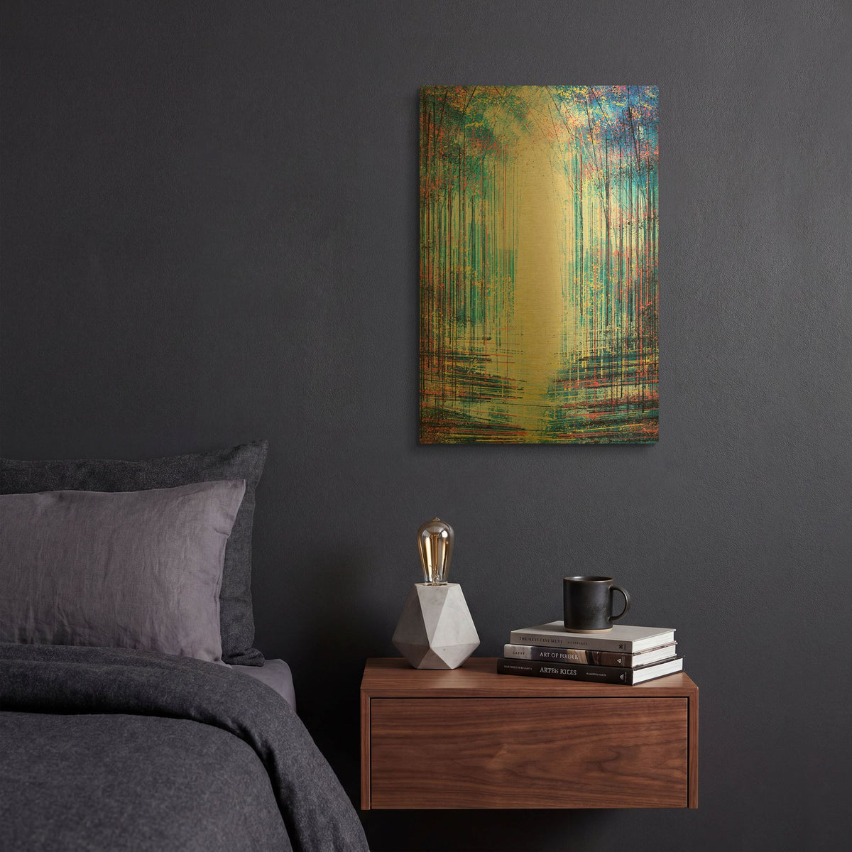 'Colour Through The Forest' By Marc Todd Gold Metal Wall Art