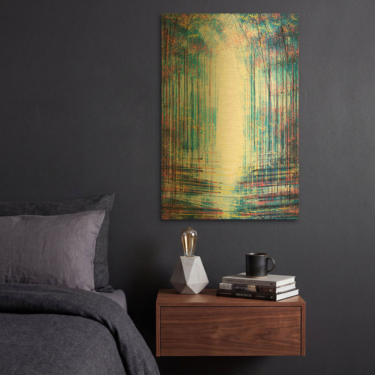 'Colour Through The Forest' By Marc Todd Gold Metal Wall Art