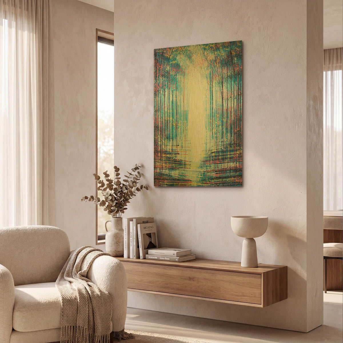 'Colour Through The Forest' By Marc Todd Gold Metal Wall Art