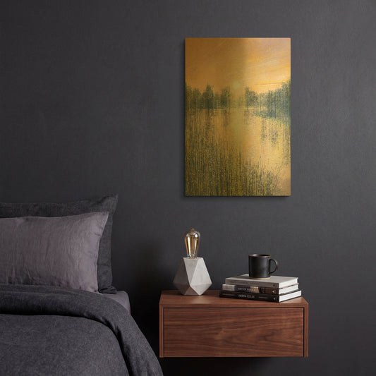 'Sunset on the River' By Marc Todd Gold Metal Wall Art