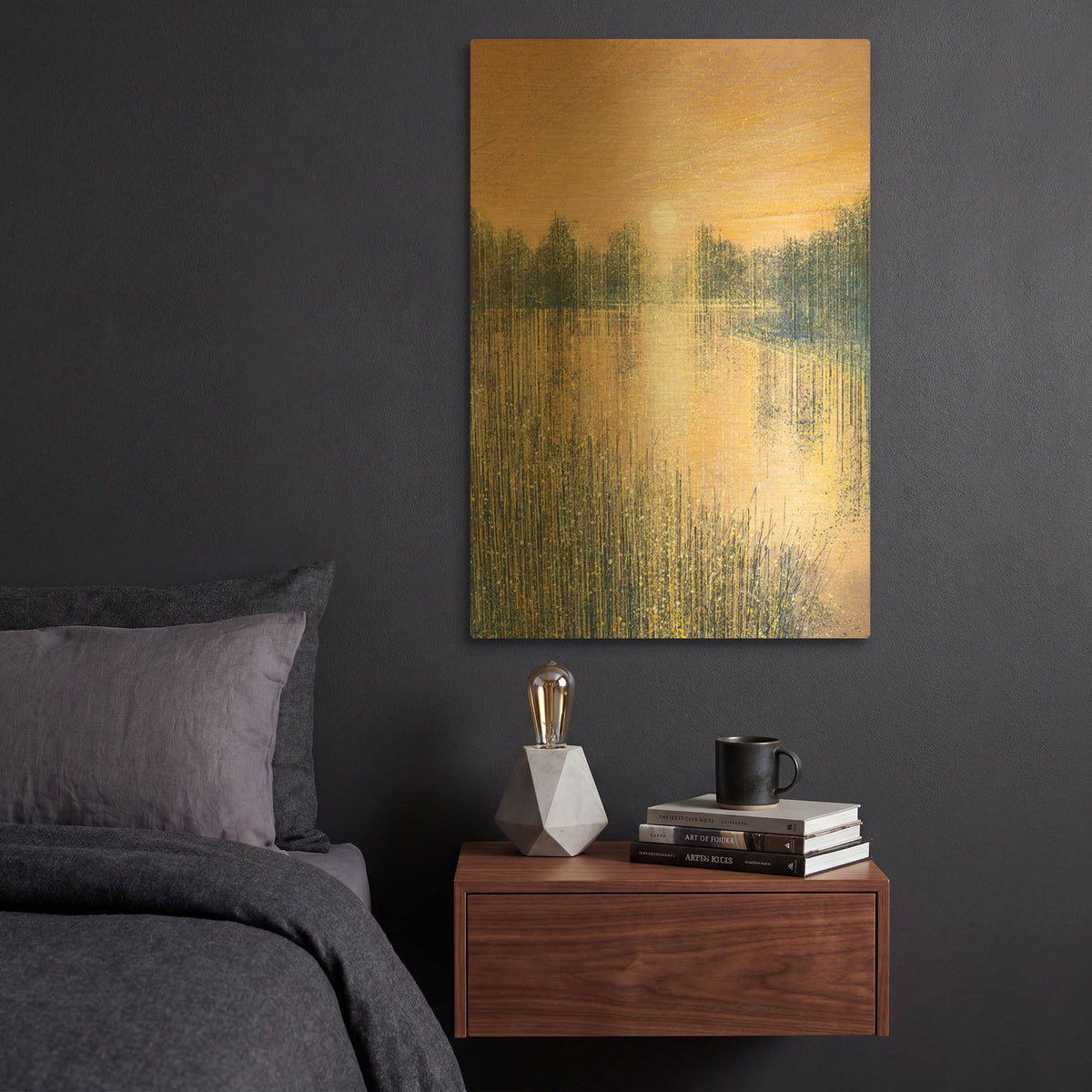 'Sunset on the River' By Marc Todd Gold Metal Wall Art