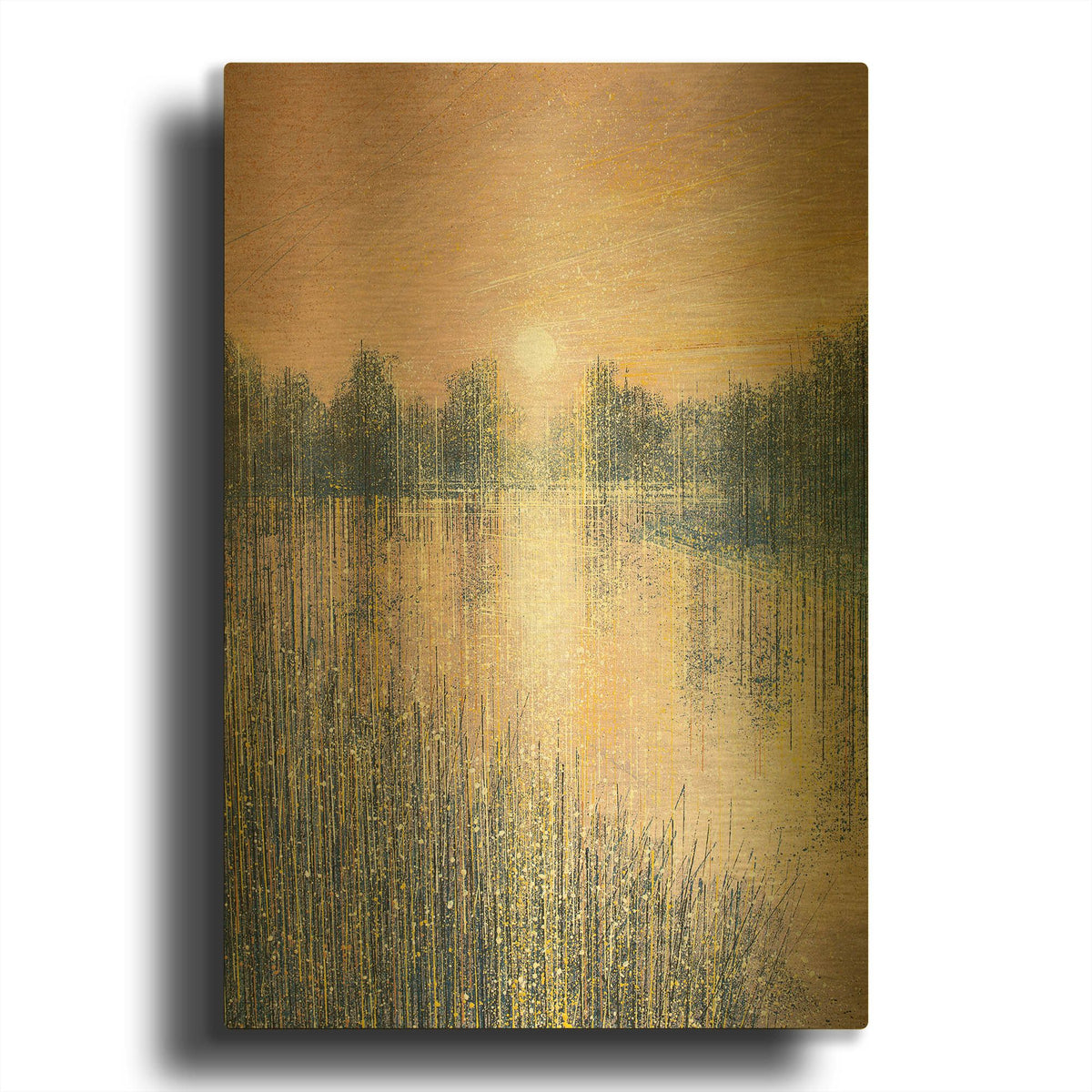 'Sunset on the River' By Marc Todd Gold Metal Wall Art
