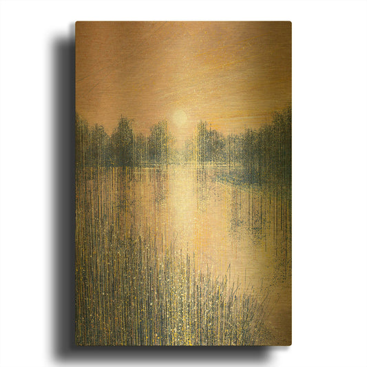 'Sunset on the River' By Marc Todd Gold Metal Wall Art