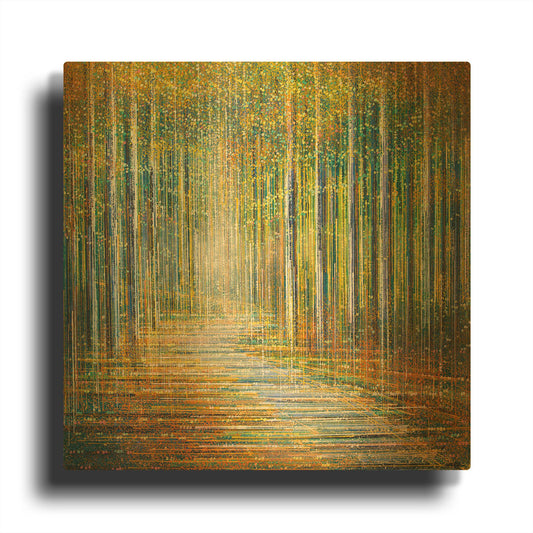 'Summer Forest at Sunset' By Marc Todd Gold Metal Wall Art