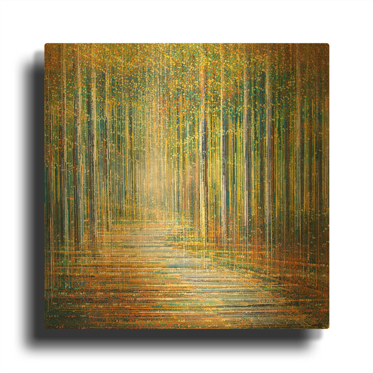 'Summer Forest at Sunset' By Marc Todd Gold Metal Wall Art