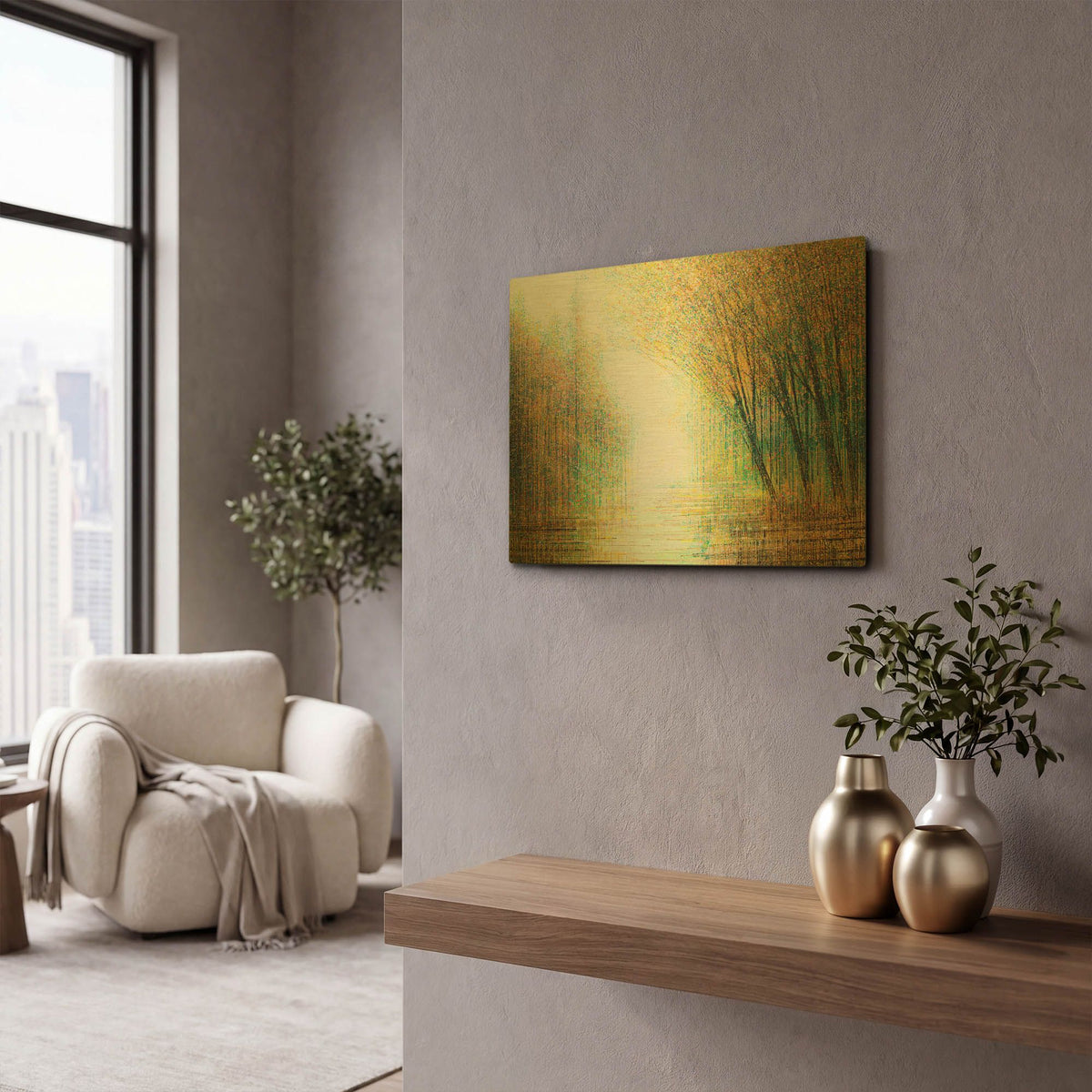 'Autumn Woodland' By Marc Todd Gold Metal Wall Art