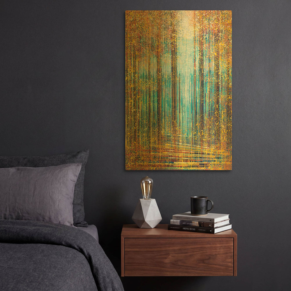 'Autumn Trees in Sparkling Sunlight' By Marc Todd Gold Metal Wall Art
