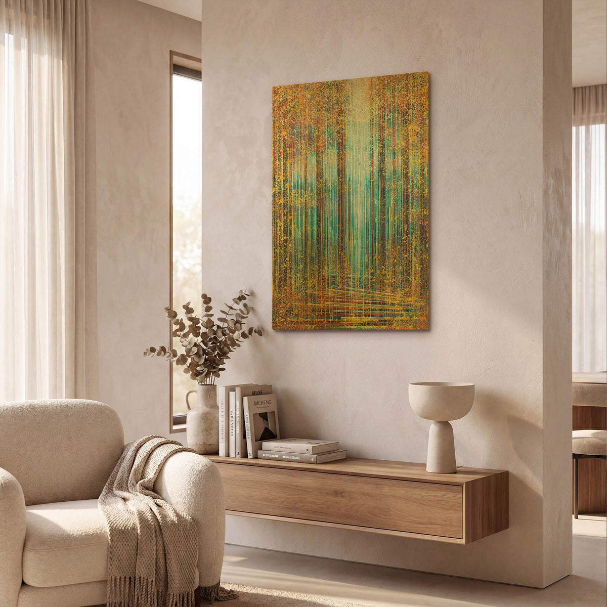 'Autumn Trees in Sparkling Sunlight' By Marc Todd Gold Metal Wall Art