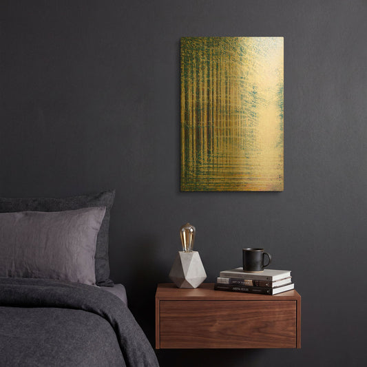 'Gentle Forest Light' By Marc Todd Gold Metal Wall Art