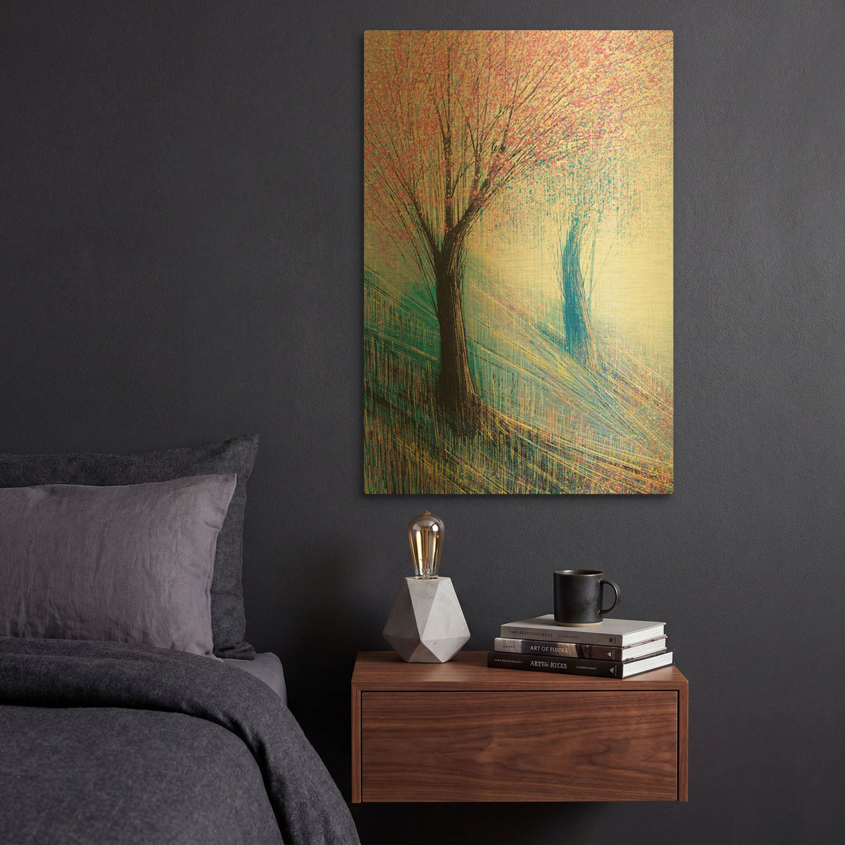 'Blossom with a soft Blue' By Marc Todd Gold Metal Wall Art