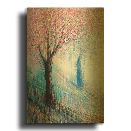 'Blossom with a soft Blue' By Marc Todd Gold Metal Wall Art