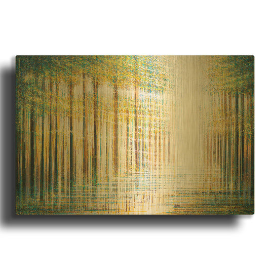 'Light Dancing Through The Forest' By Marc Todd Gold Metal Wall Art