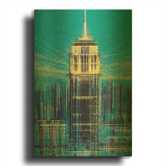 'The State Building' By Marc Todd Gold Metal Wall Art