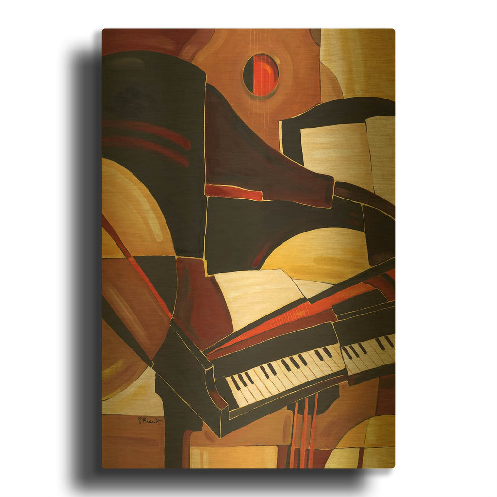'Abstract Piano' By Paul Brent Gold Metal Wall Art
