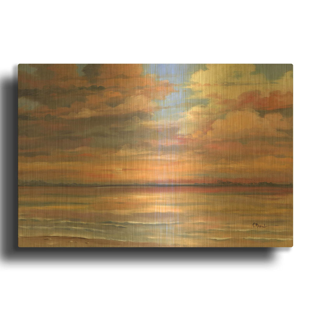 'Shell Island Sunset' By Paul Brent Gold Metal Wall Art
