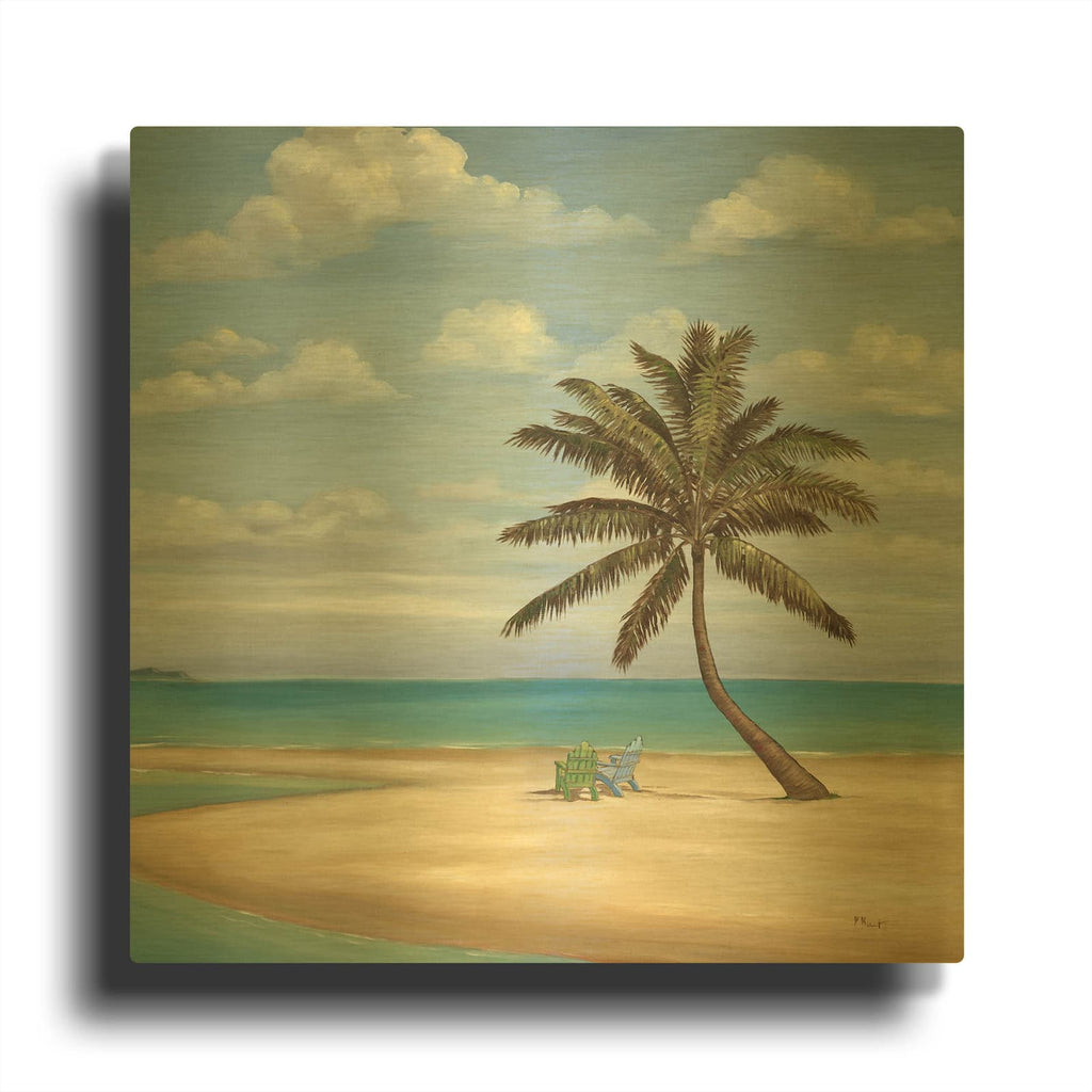 'Inlet Palm II' By Paul Brent Gold Metal Wall Art