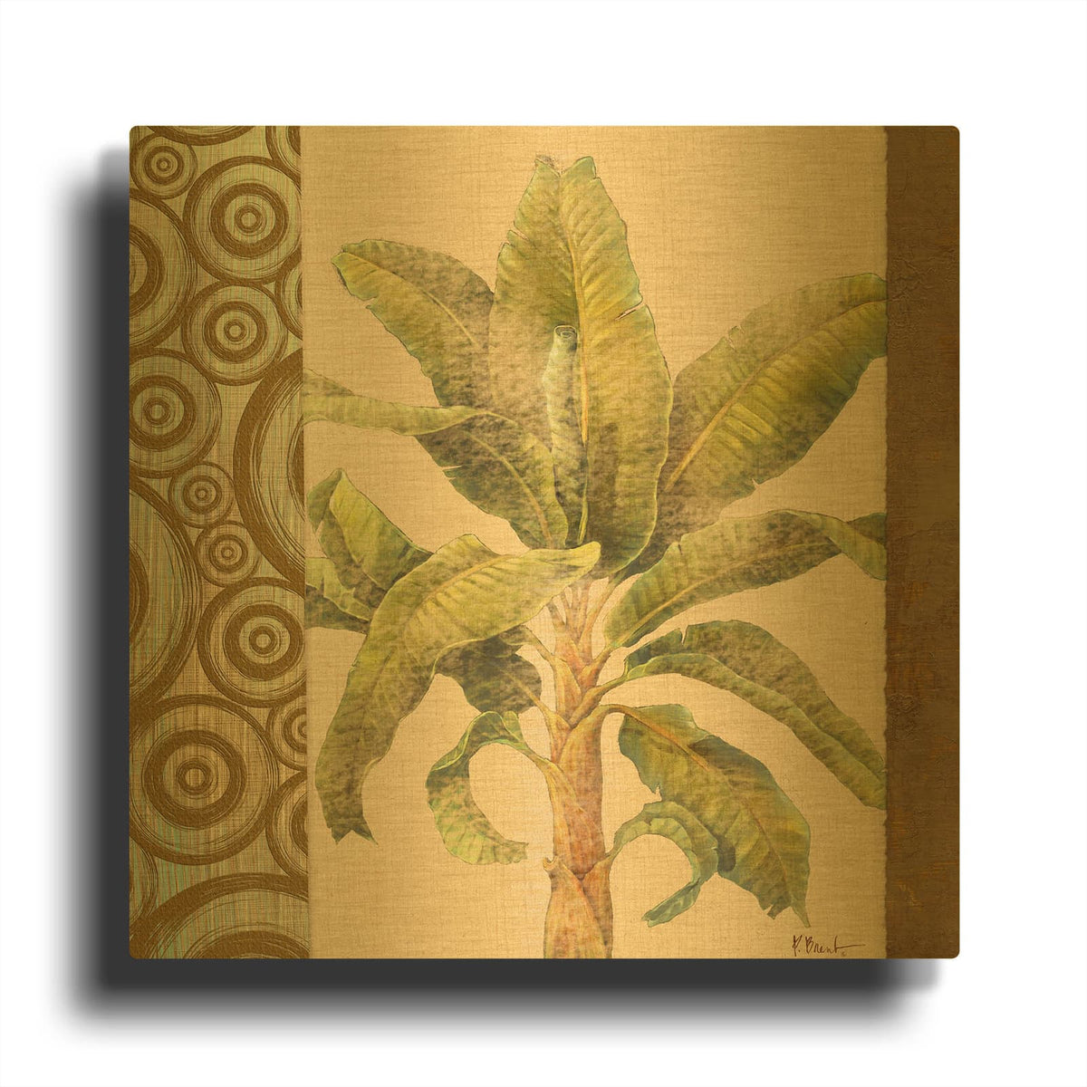 'Parlor Palm I' By Paul Brent Gold Metal Wall Art