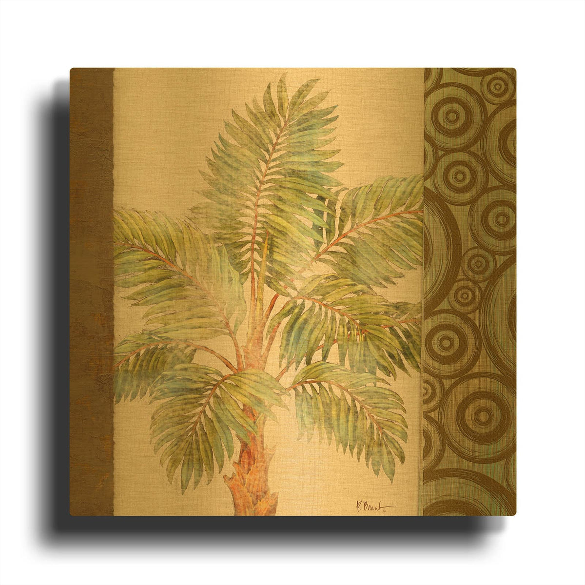 'Parlor Palm II' By Paul Brent Gold Metal Wall Art