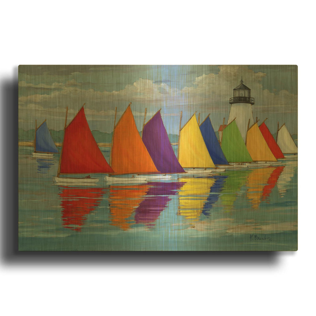 'Rainbow Fleet' By Paul Brent Gold Metal Wall Art