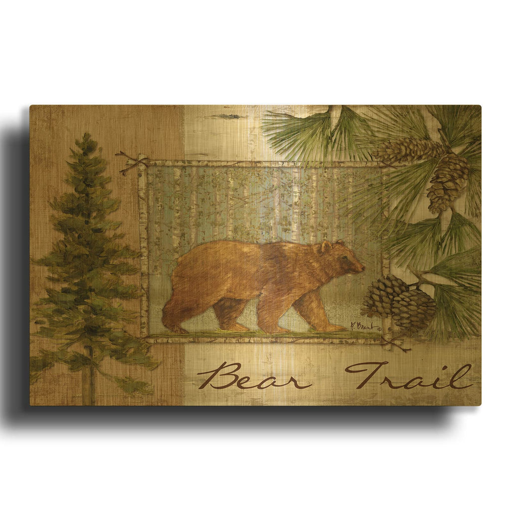 'Bear Trail' By Paul Brent Gold Metal Wall Art