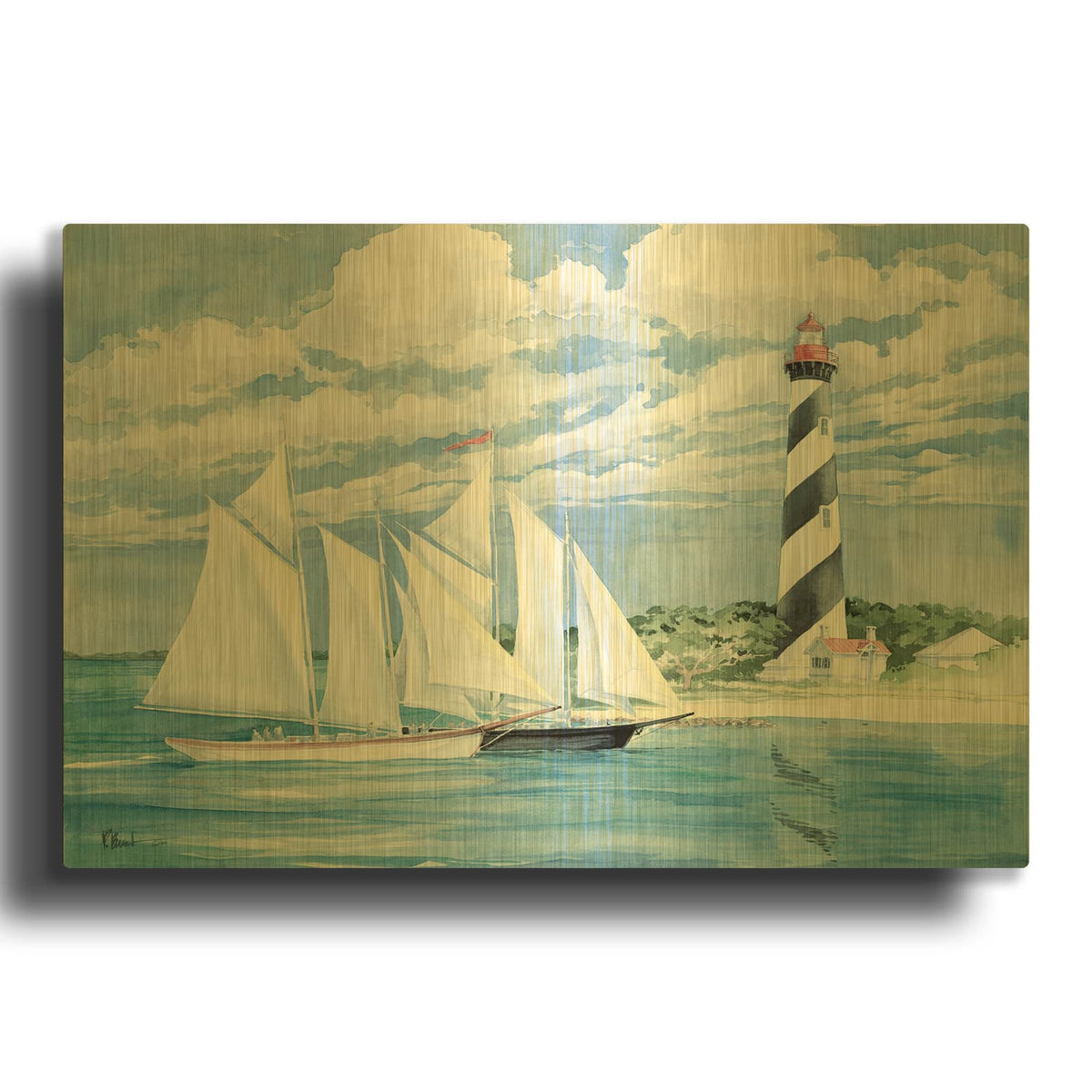'Passing the Light' By Paul Brent Gold Metal Wall Art