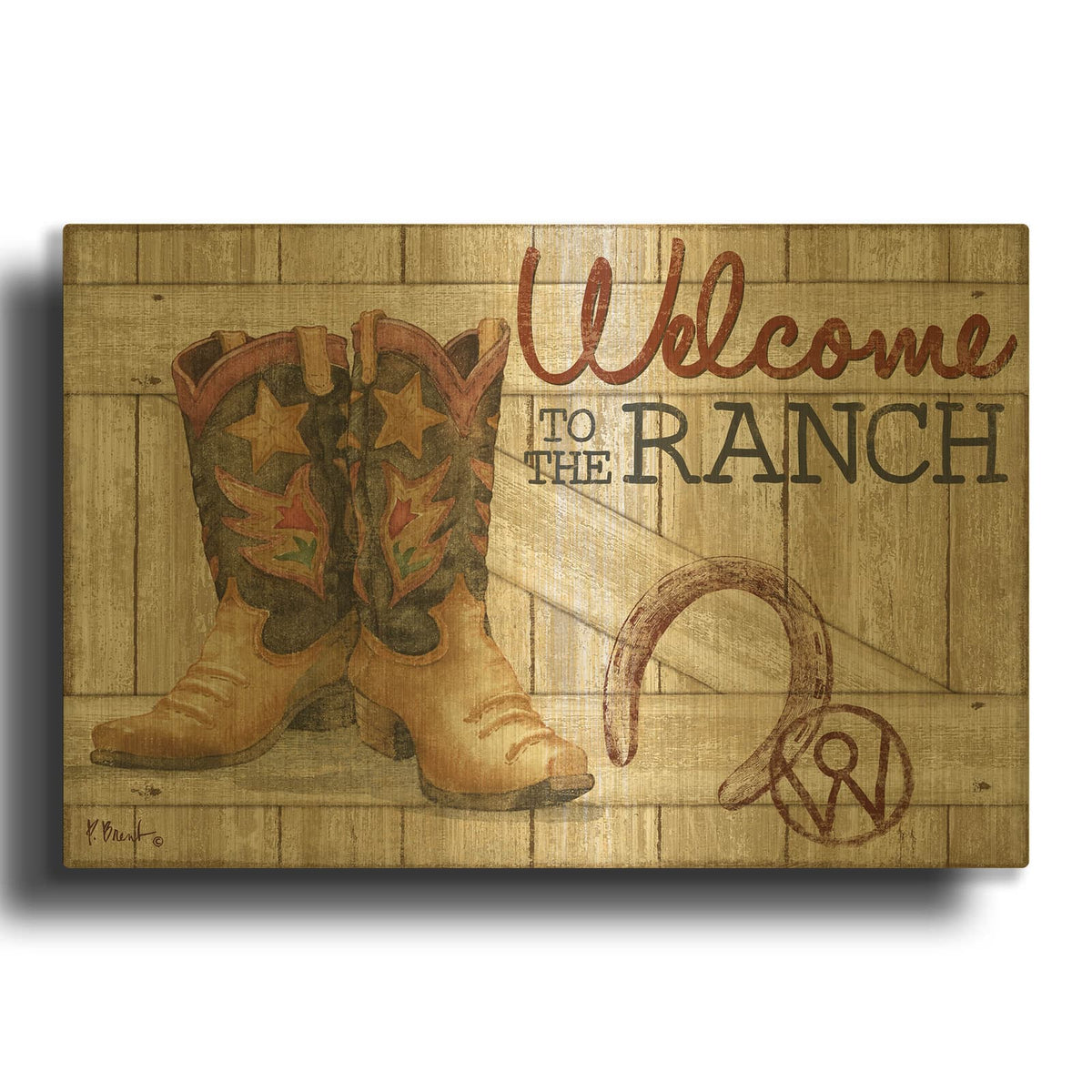 'Western Wear' By Paul Brent Gold Metal Wall Art
