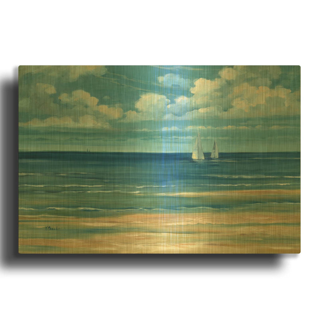 'Summerset Sailboats' By Paul Brent Gold Metal Wall Art