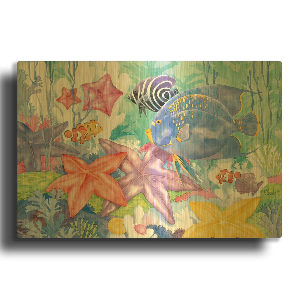 'Starry Seas' By Paul Brent Gold Metal Wall Art
