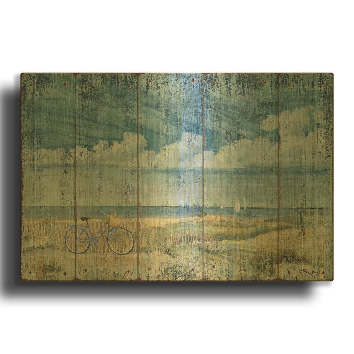 'Quiet Coast' By Paul Brent Gold Metal Wall Art