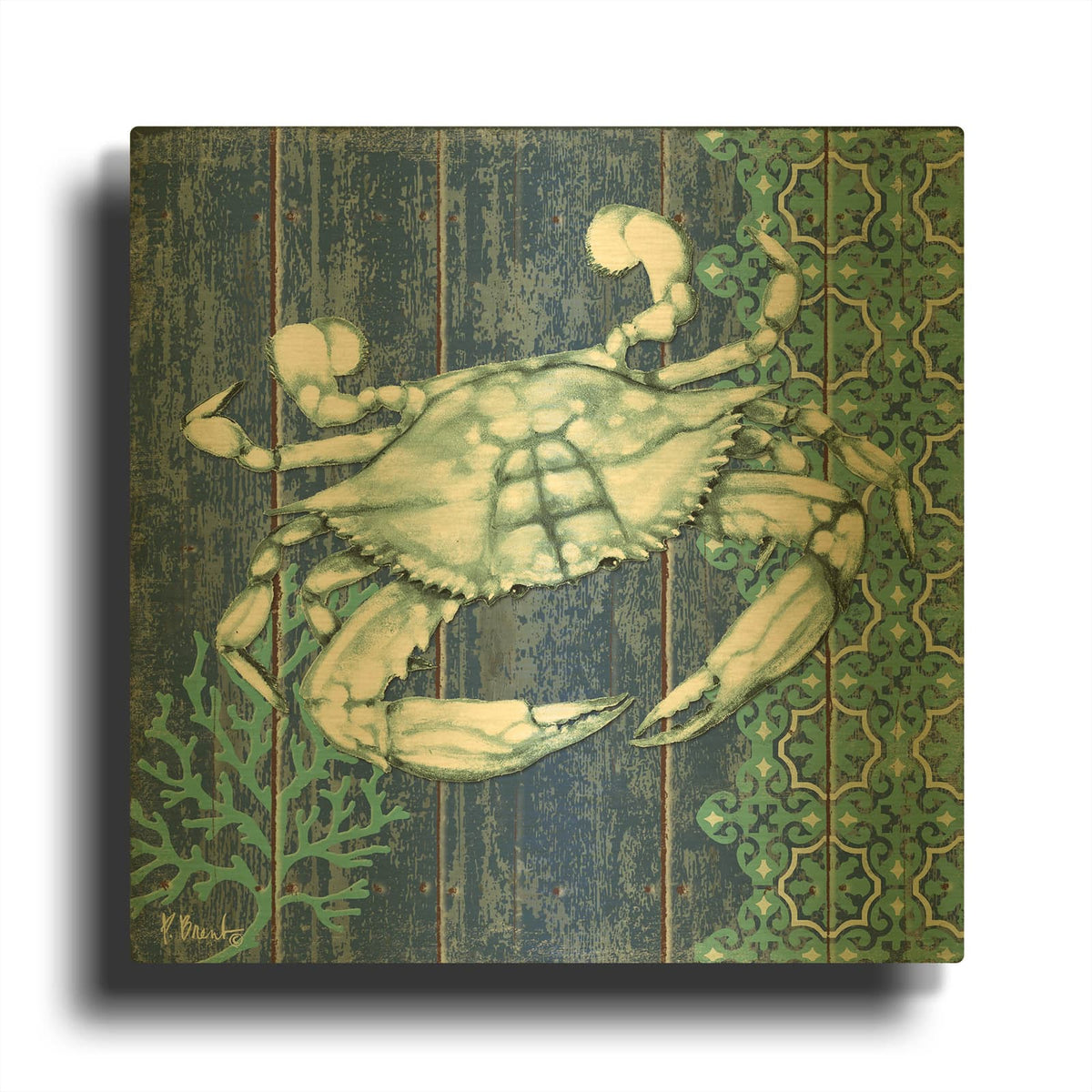'Indigo Sea IX' By Paul Brent Gold Metal Wall Art