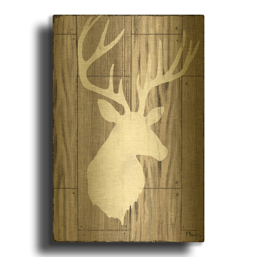 'Greystone Lodge I' By Paul Brent Gold Metal Wall Art