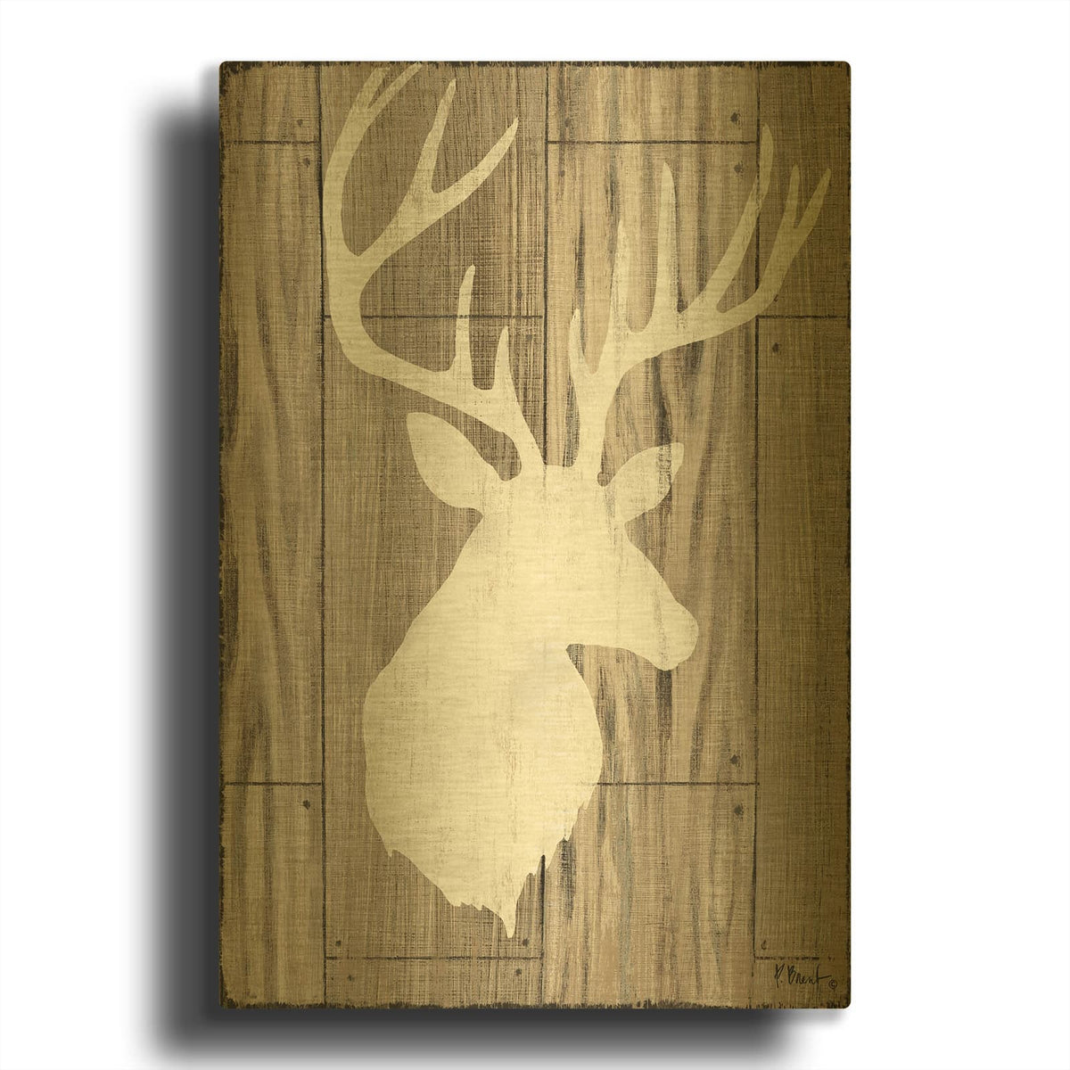 'Greystone Lodge I' By Paul Brent Gold Metal Wall Art