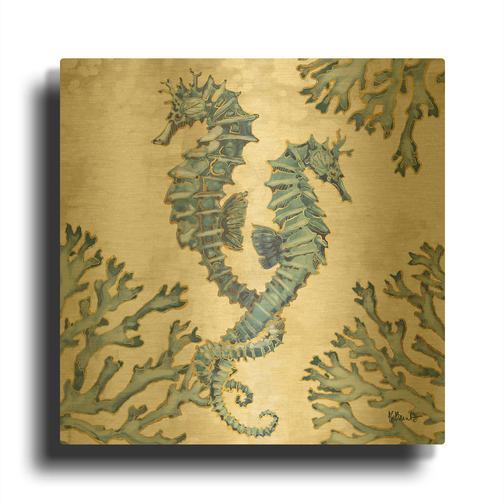 'Playa Sealife IV' By Paul Brent Gold Metal Wall Art