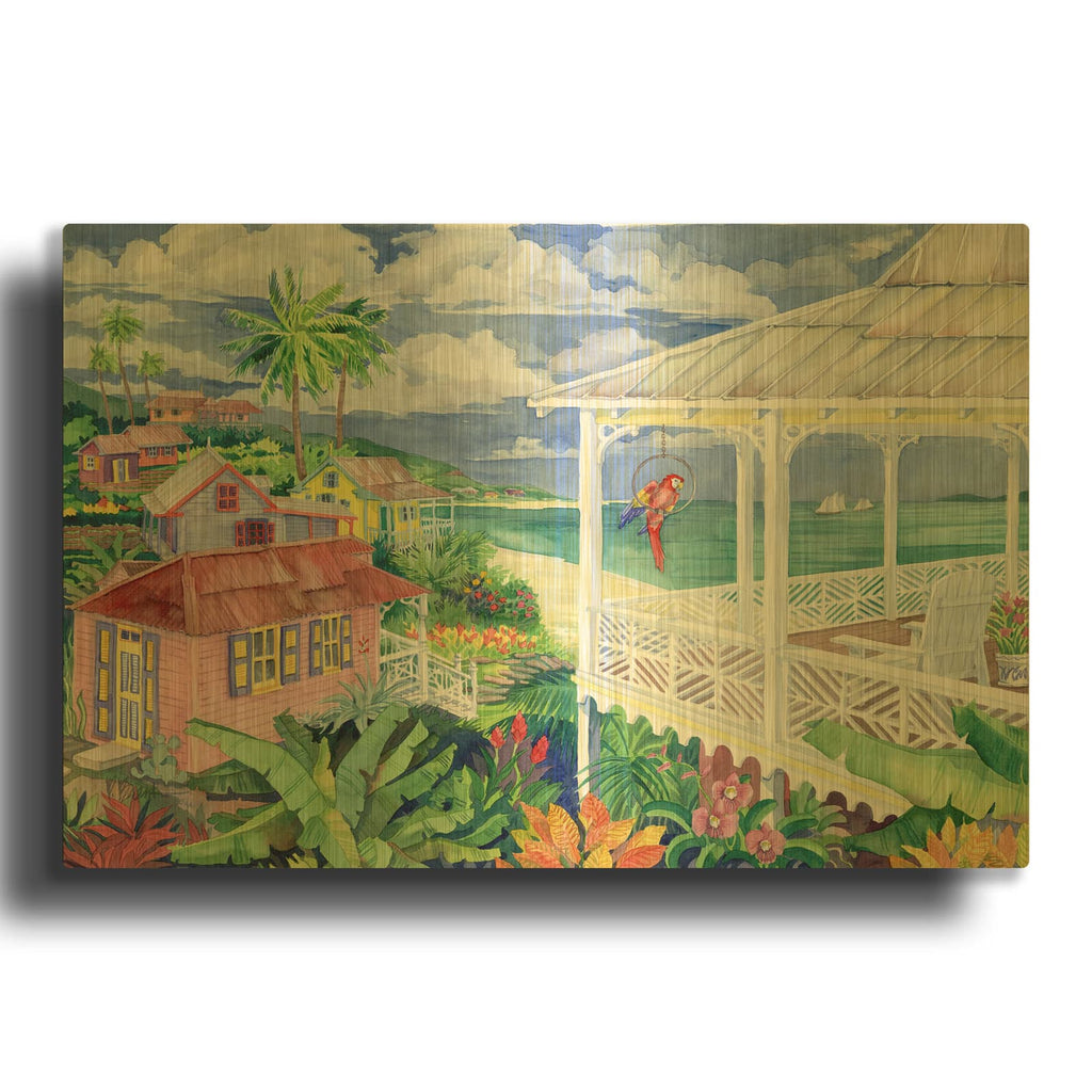 'Bay Caribe' By Paul Brent Gold Metal Wall Art