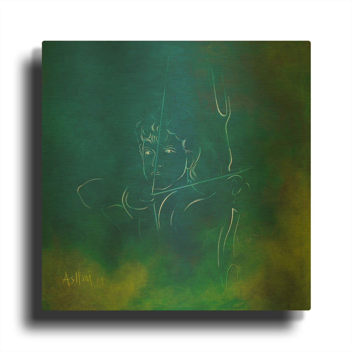 'Sagittarius' By Samedin Asllani Gold Metal Wall Art