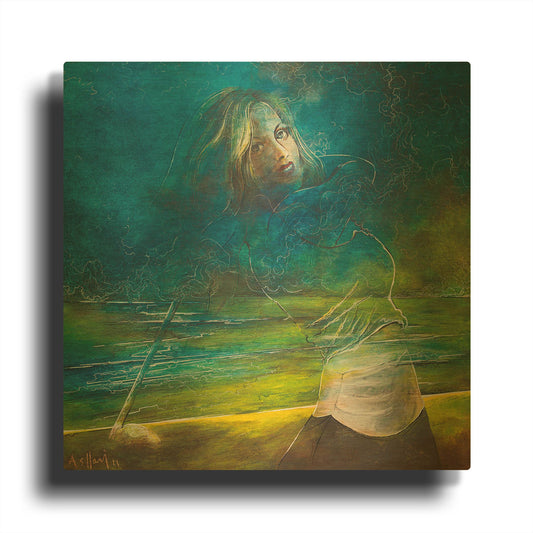 'The Golfer II' By Samedin Asllani Gold Metal Wall Art
