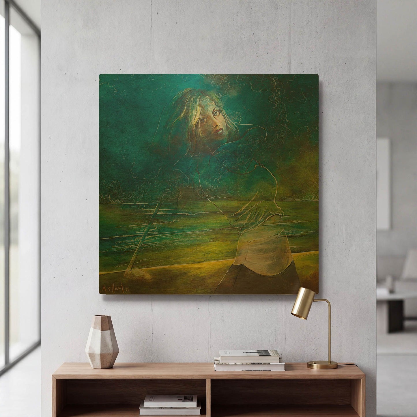 'The Golfer II' By Samedin Asllani Gold Metal Wall Art