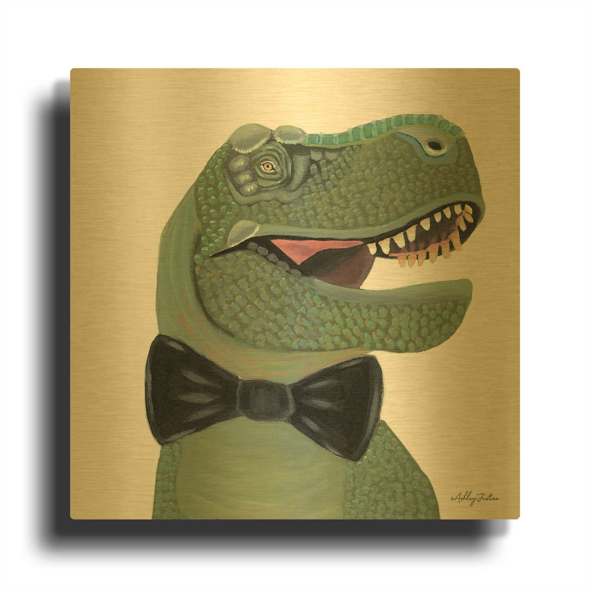 'Mr. Rex' By Ashley Justice Gold Metal Wall Art