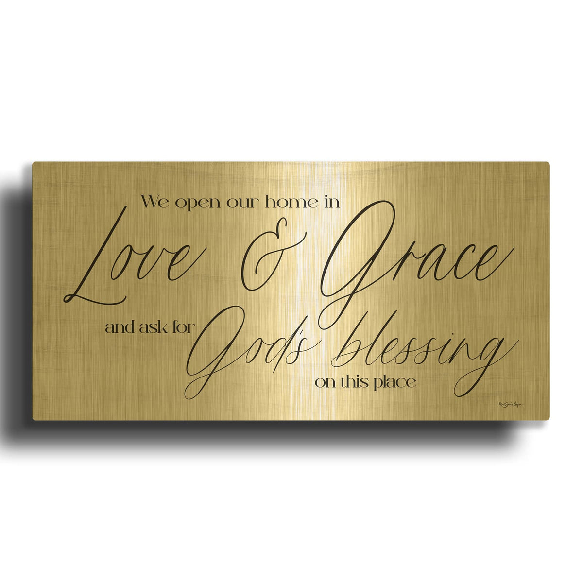 'In Love & Grace' By Susie Boyer Gold Metal Wall Art
