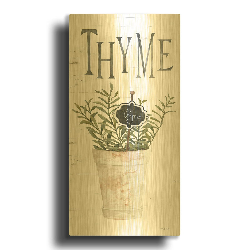 'Thyme' By Cindy Jacobs Gold Metal Wall Art