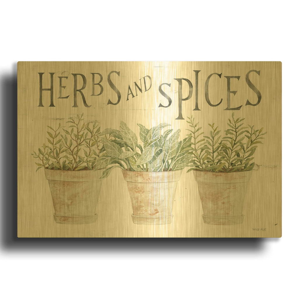 'Herbs and Spices' By Cindy Jacobs Gold Metal Wall Art