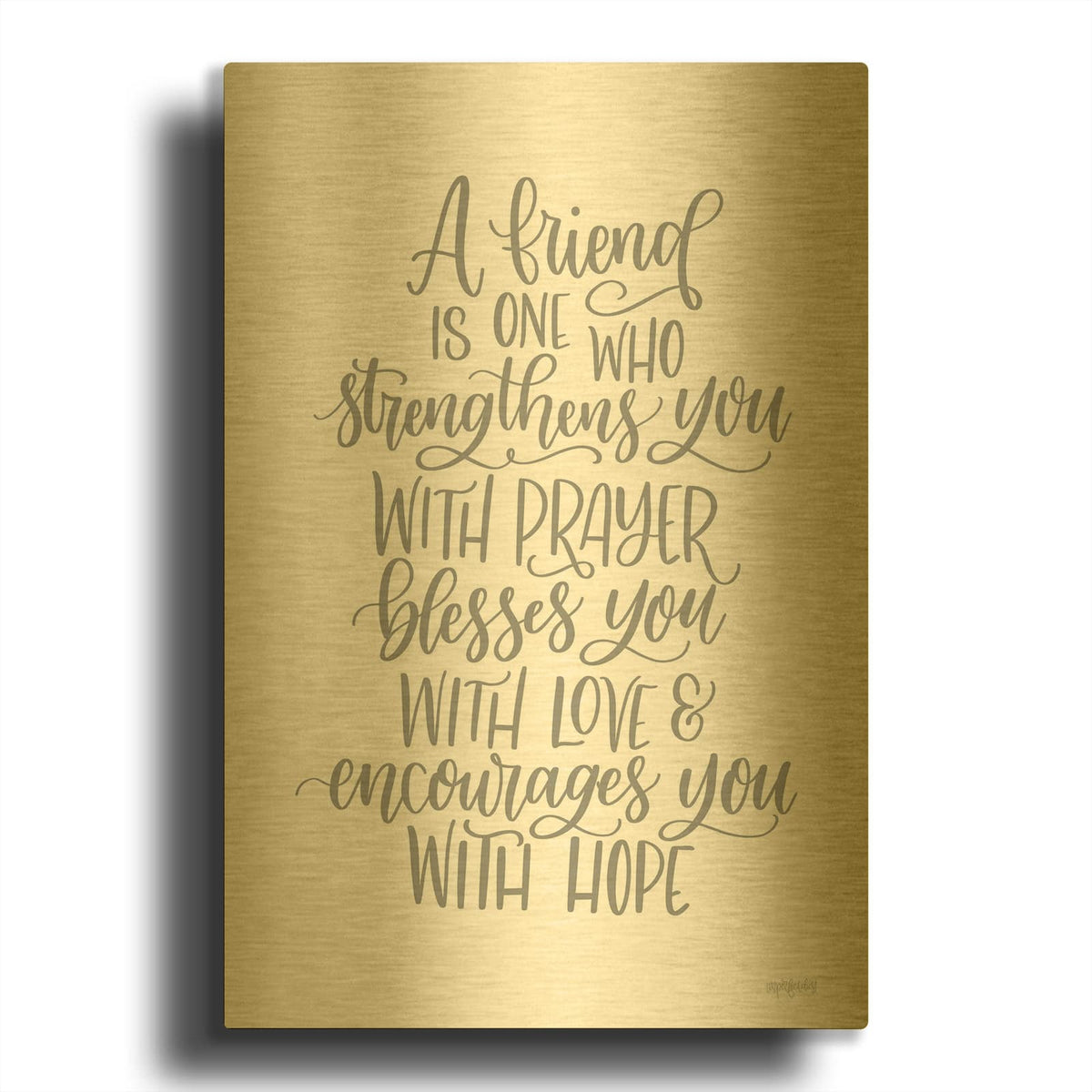 'A Friend' By Imperfect Dust Gold Metal Wall Art