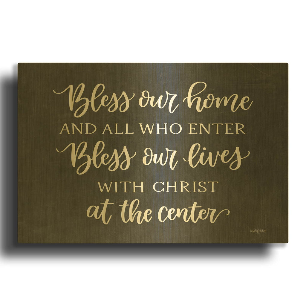 'Bless Our Home' By Imperfect Dust Gold Metal Wall Art