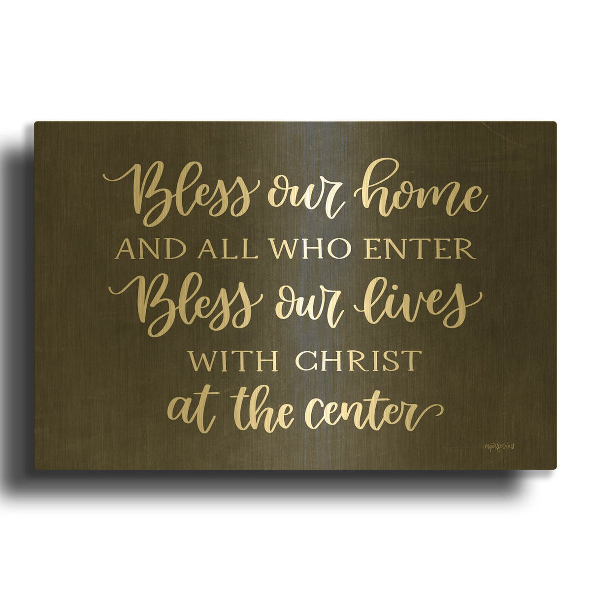 'Bless Our Home' By Imperfect Dust Gold Metal Wall Art