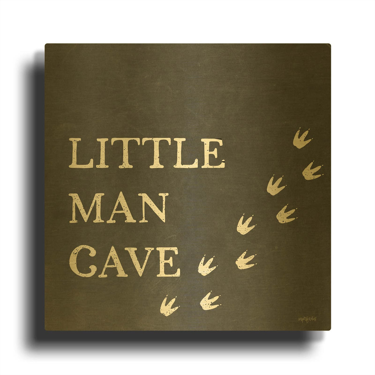 'Little Man Cave' By Imperfect Dust Gold Metal Wall Art