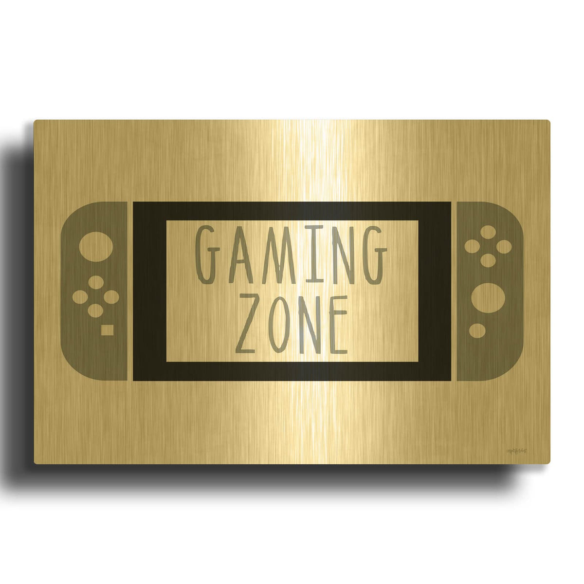 'Gaming Zone' By Imperfect Dust Gold Metal Wall Art