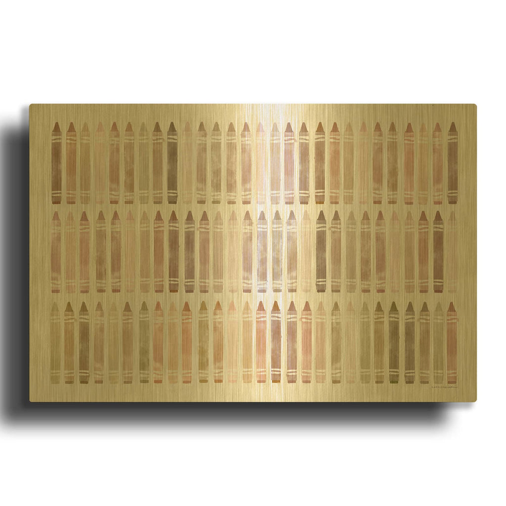'Crayons of the World' By Kamdon Kreations Gold Metal Wall Art