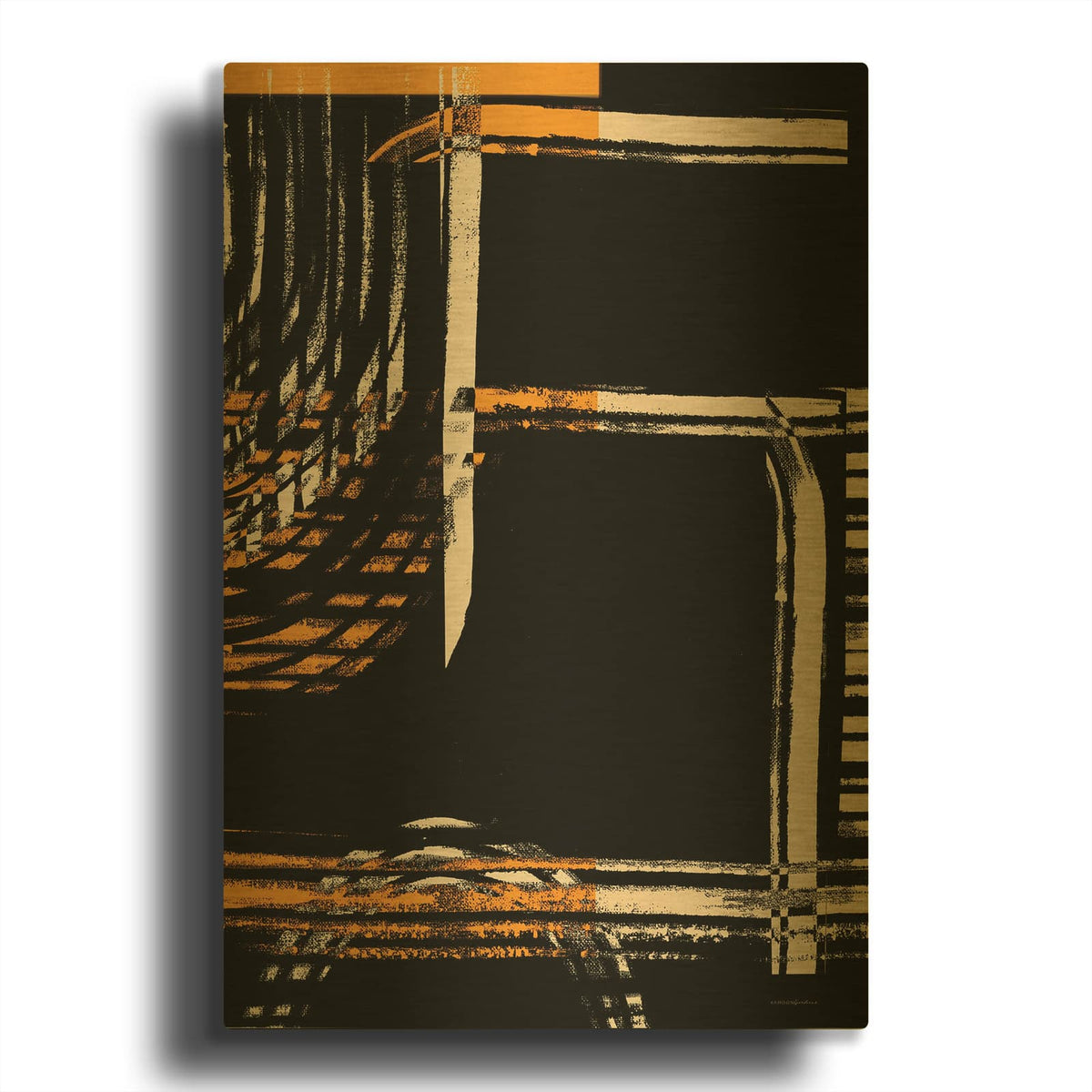 'Taxi Line at the Airport 1' By Kamdon Kreations Gold Metal Wall Art